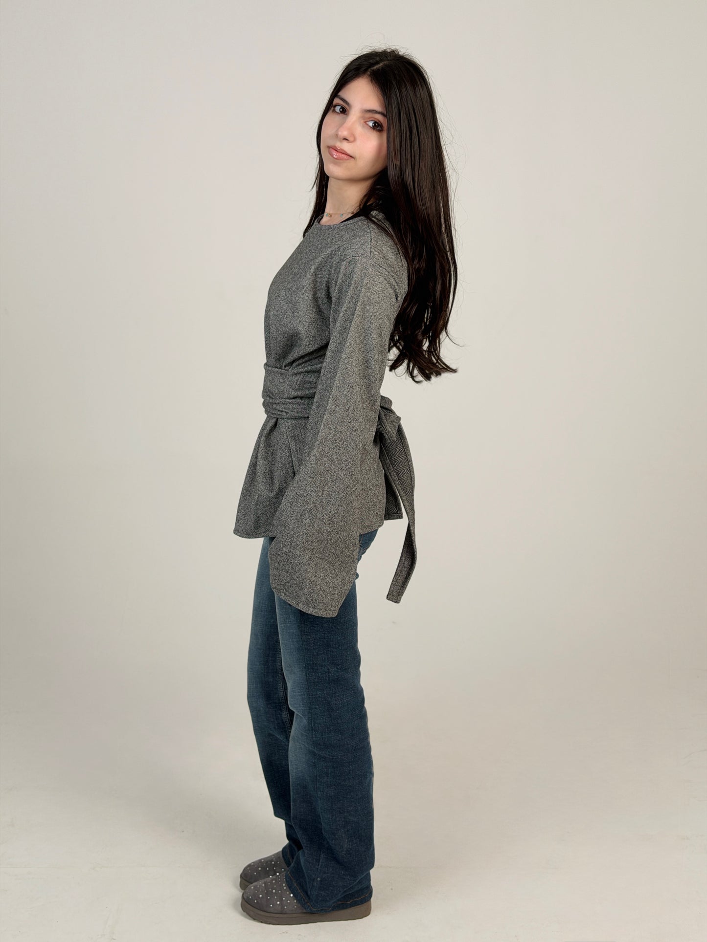 ZALYA winter wrap top