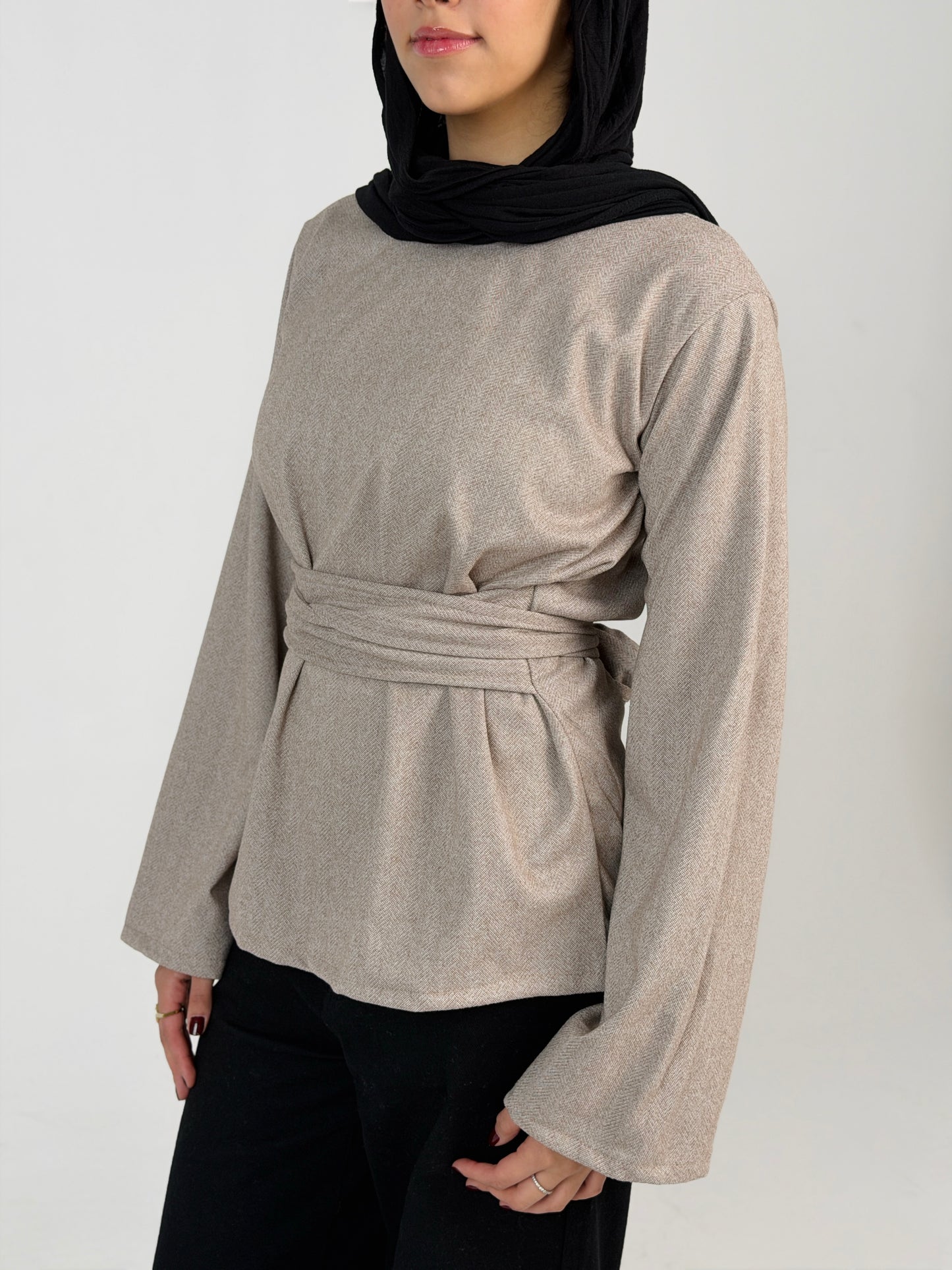 ZALYA winter wrap top