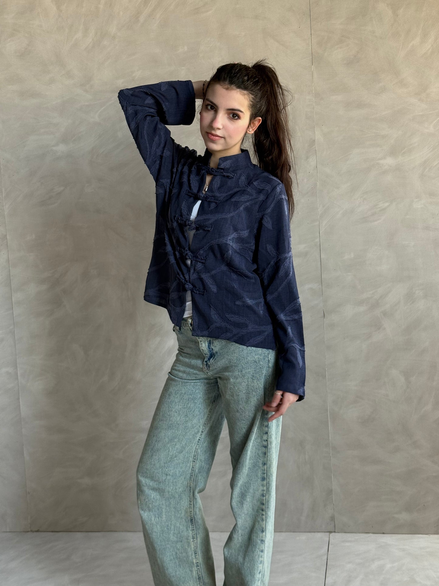 Mauvi navy chemise
