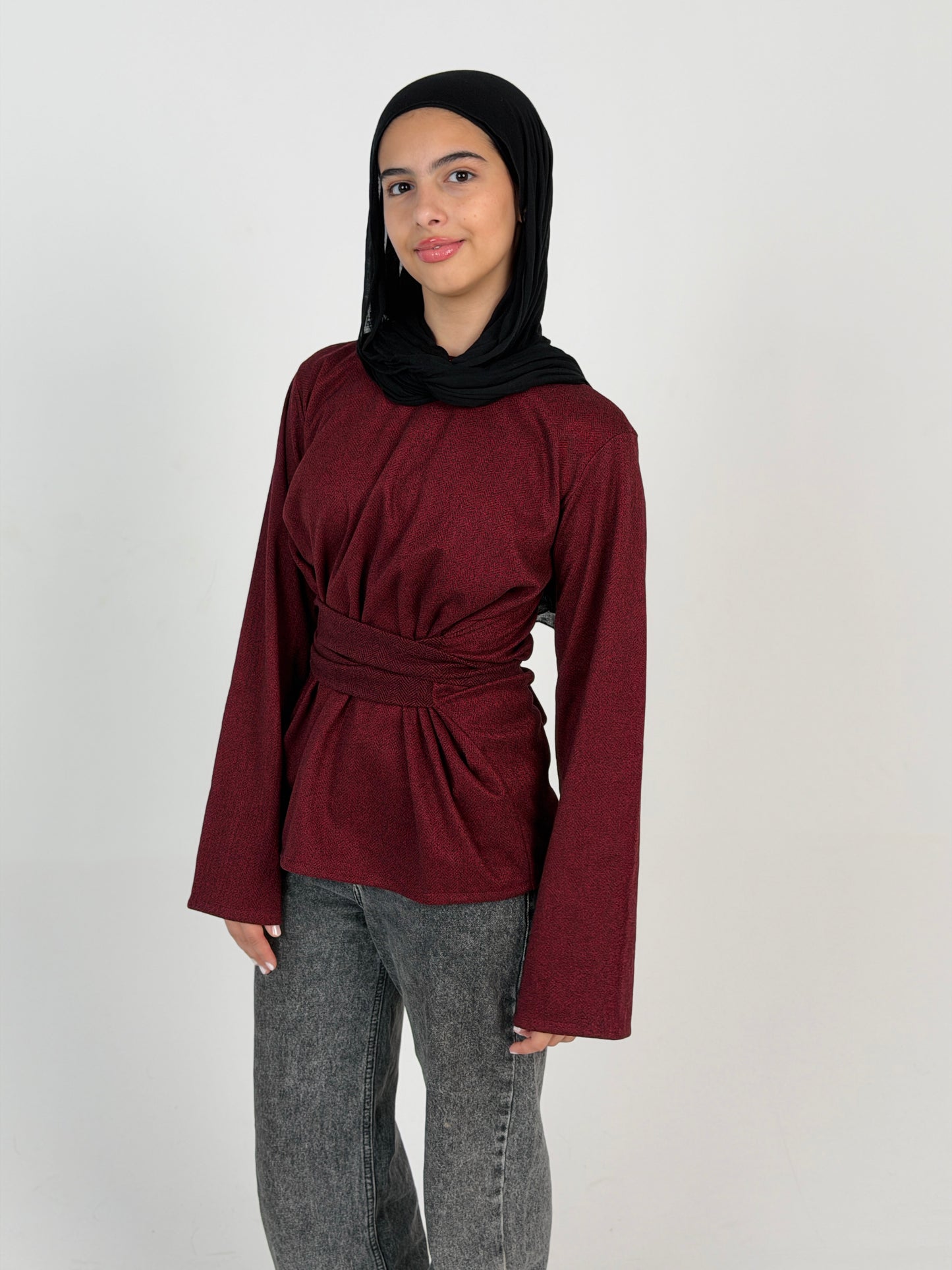 ZALYA winter wrap top