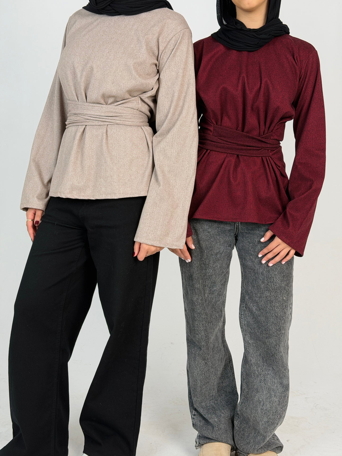 ZALYA winter wrap top