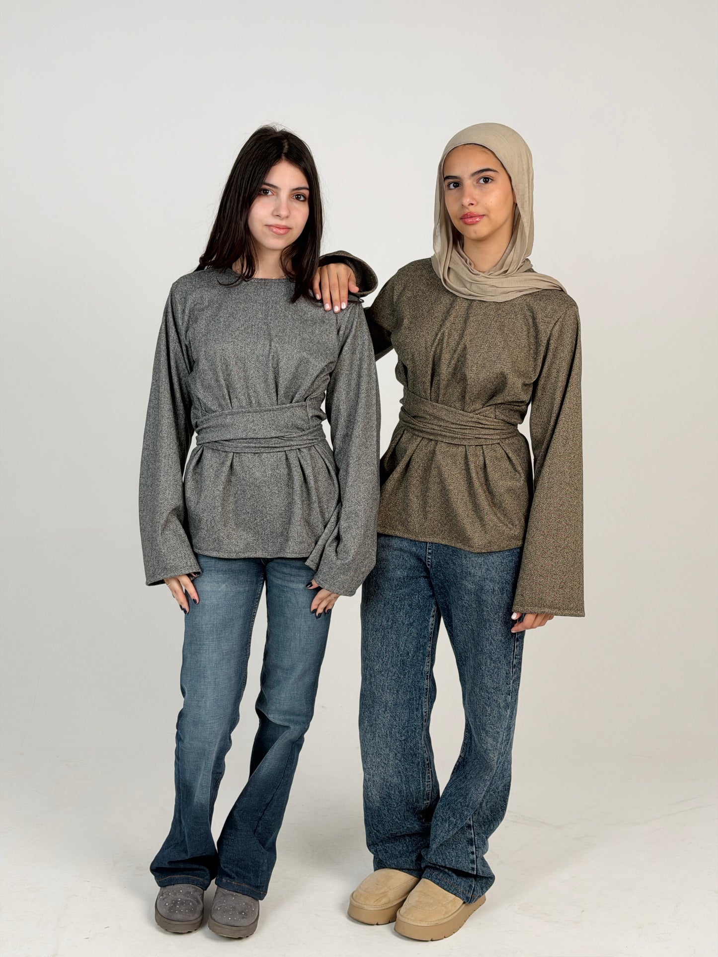 ZALYA winter wrap top