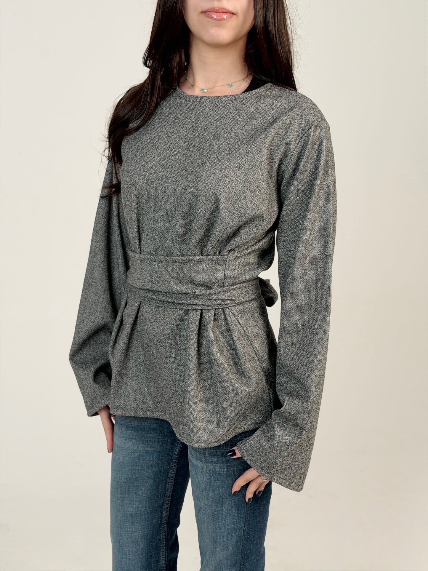 ZALYA winter wrap top
