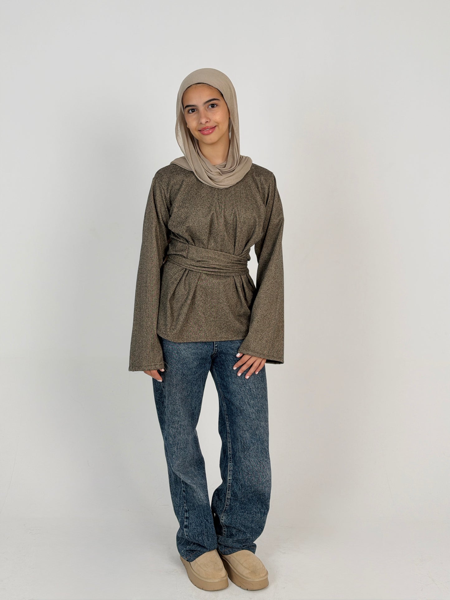 ZALYA winter wrap top