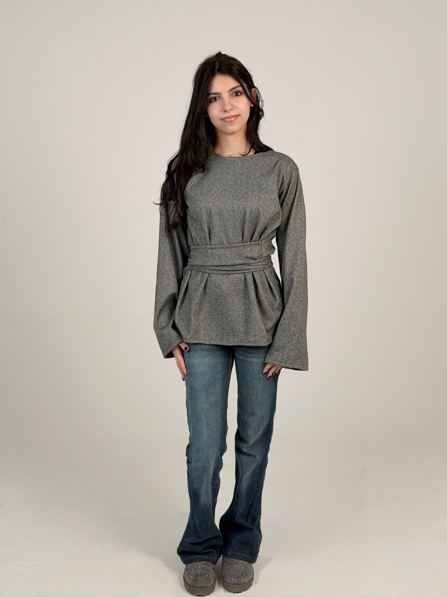 ZALYA winter wrap top