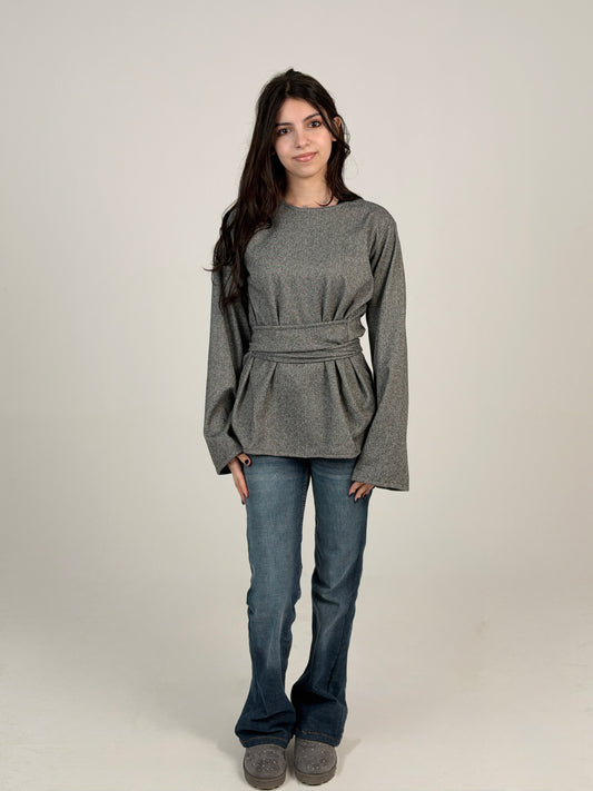ZALYA winter wrap top