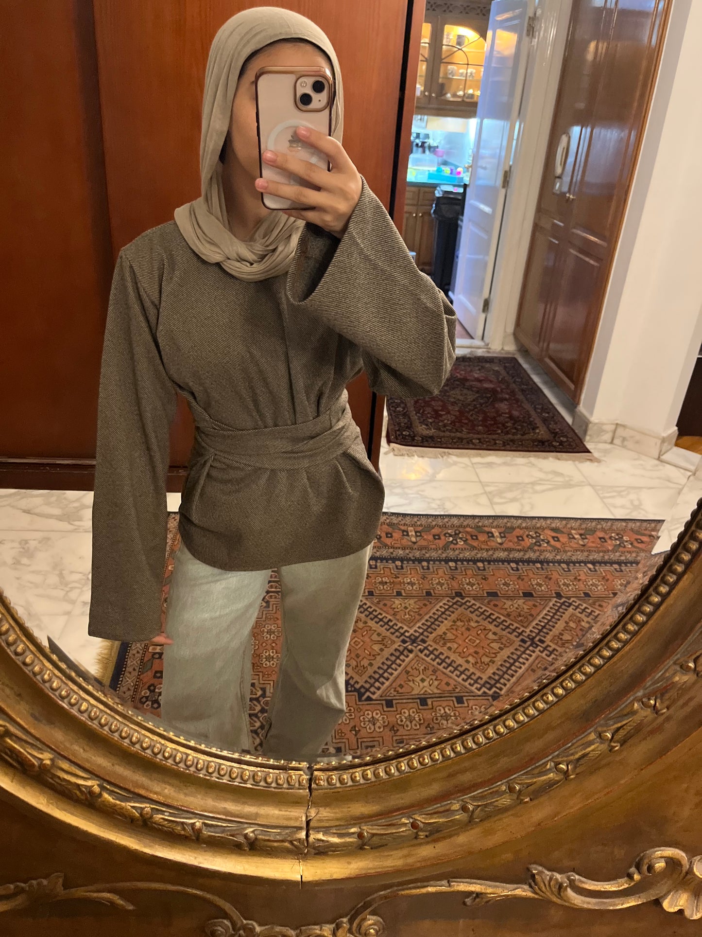 ZALYA winter wrap top