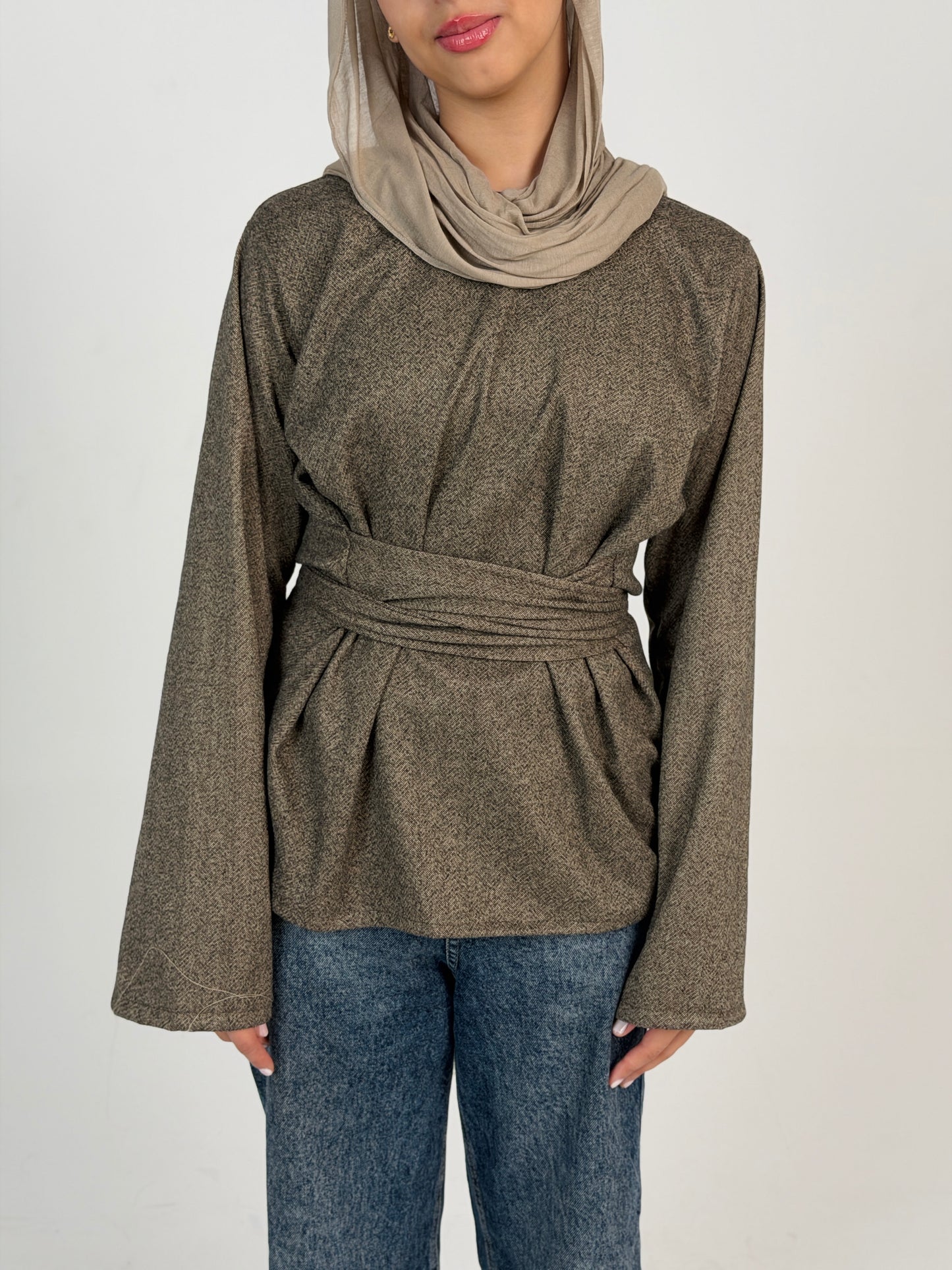 ZALYA winter wrap top