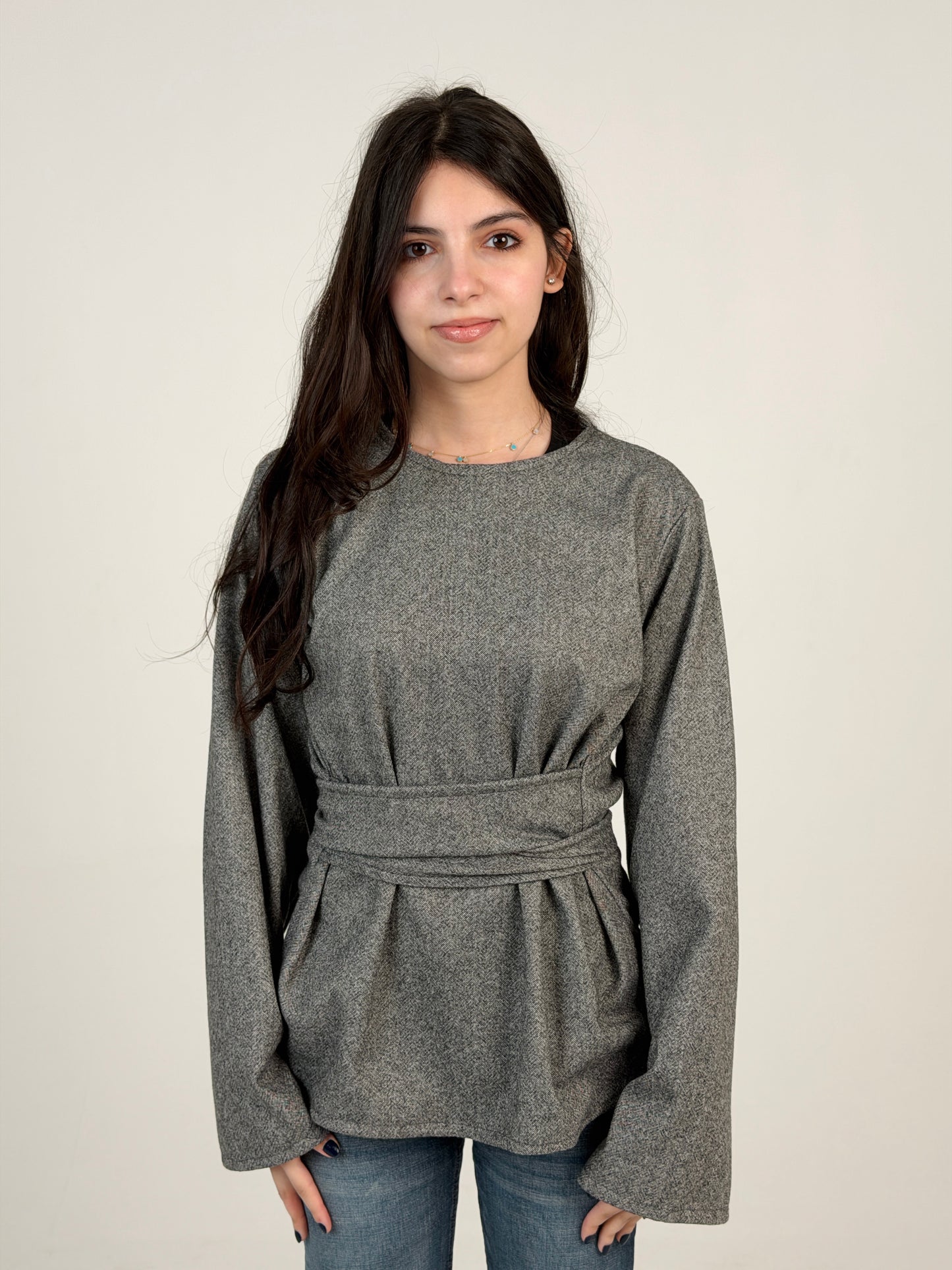 ZALYA winter wrap top