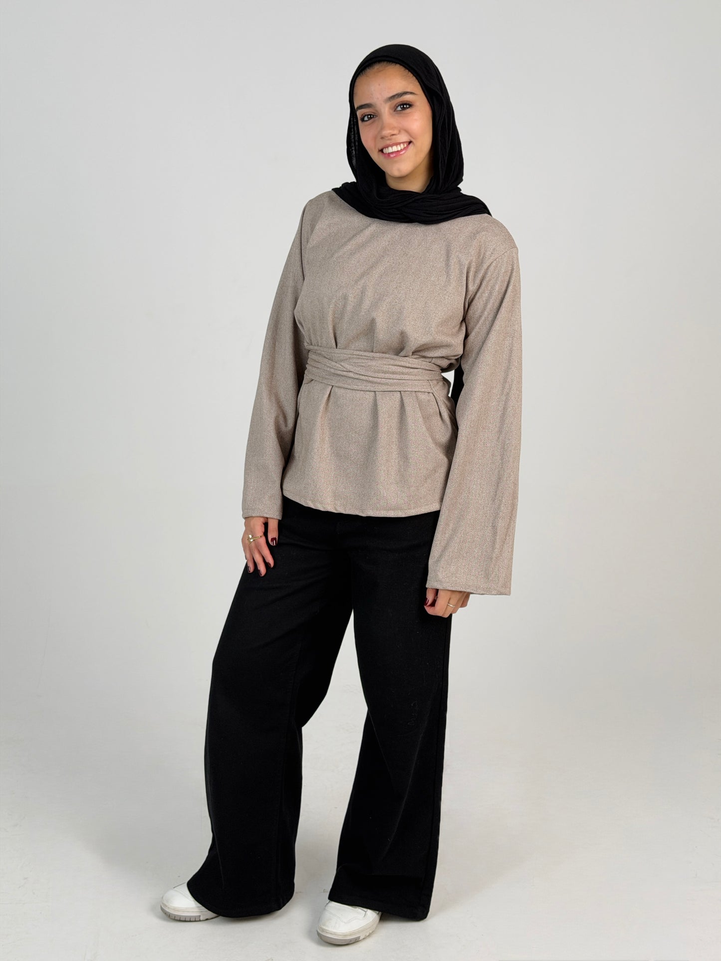 ZALYA winter wrap top