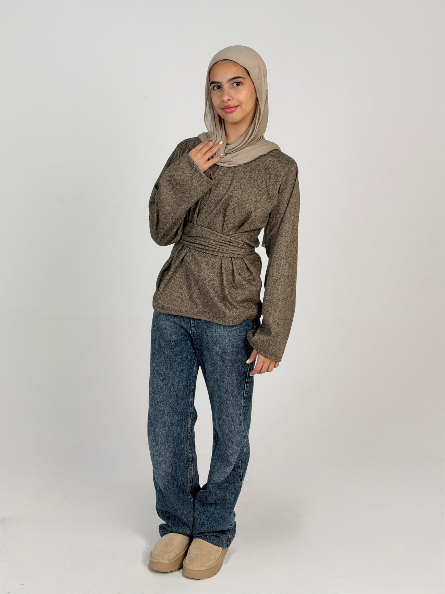 ZALYA winter wrap top