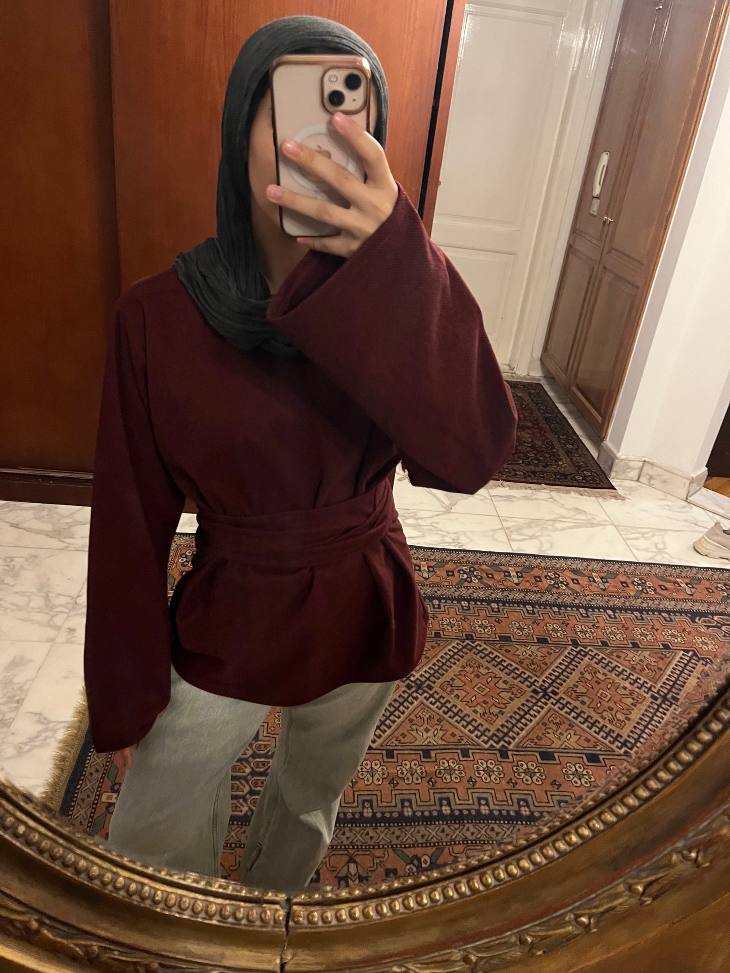 ZALYA winter wrap top