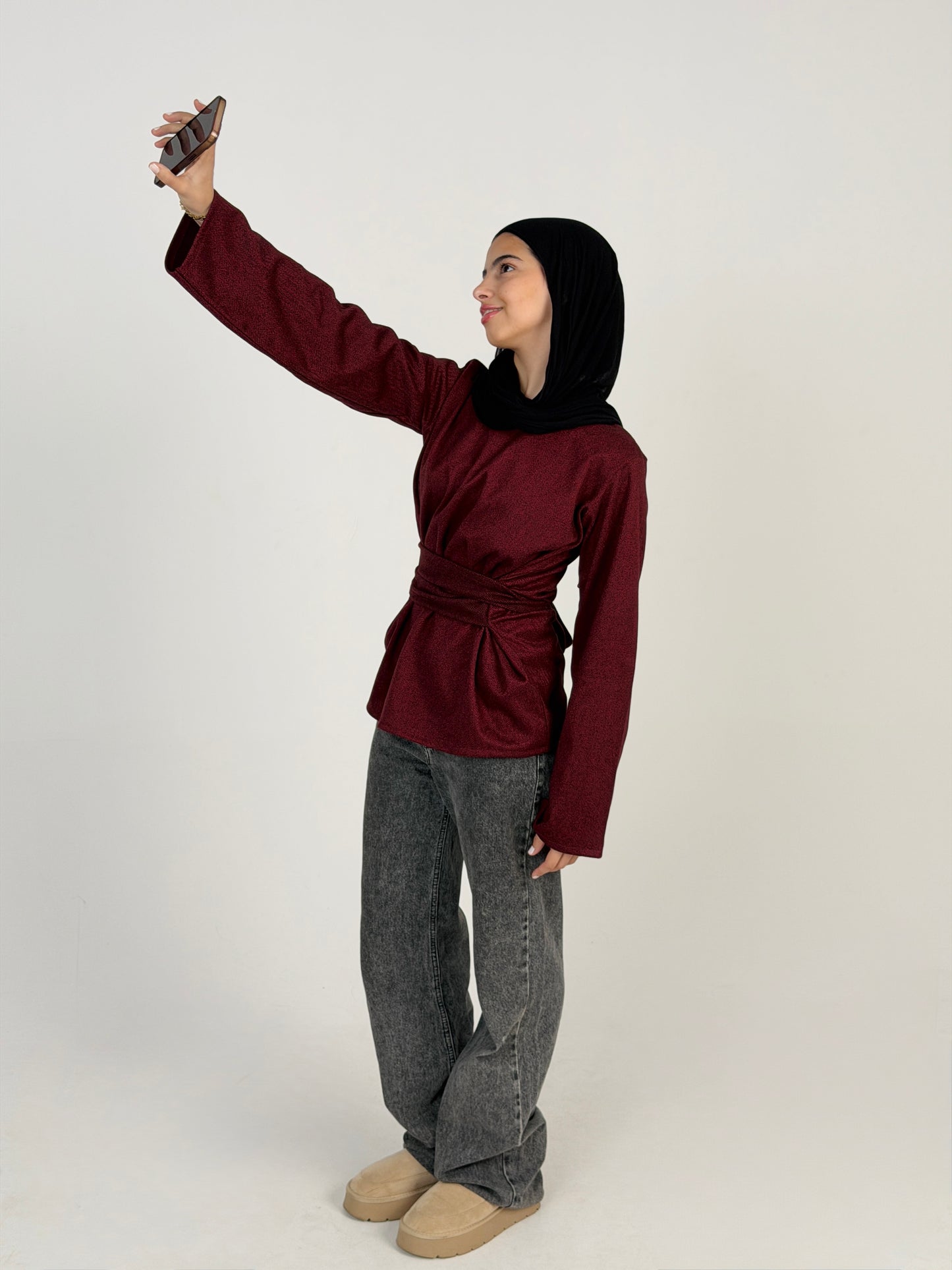 ZALYA winter wrap top