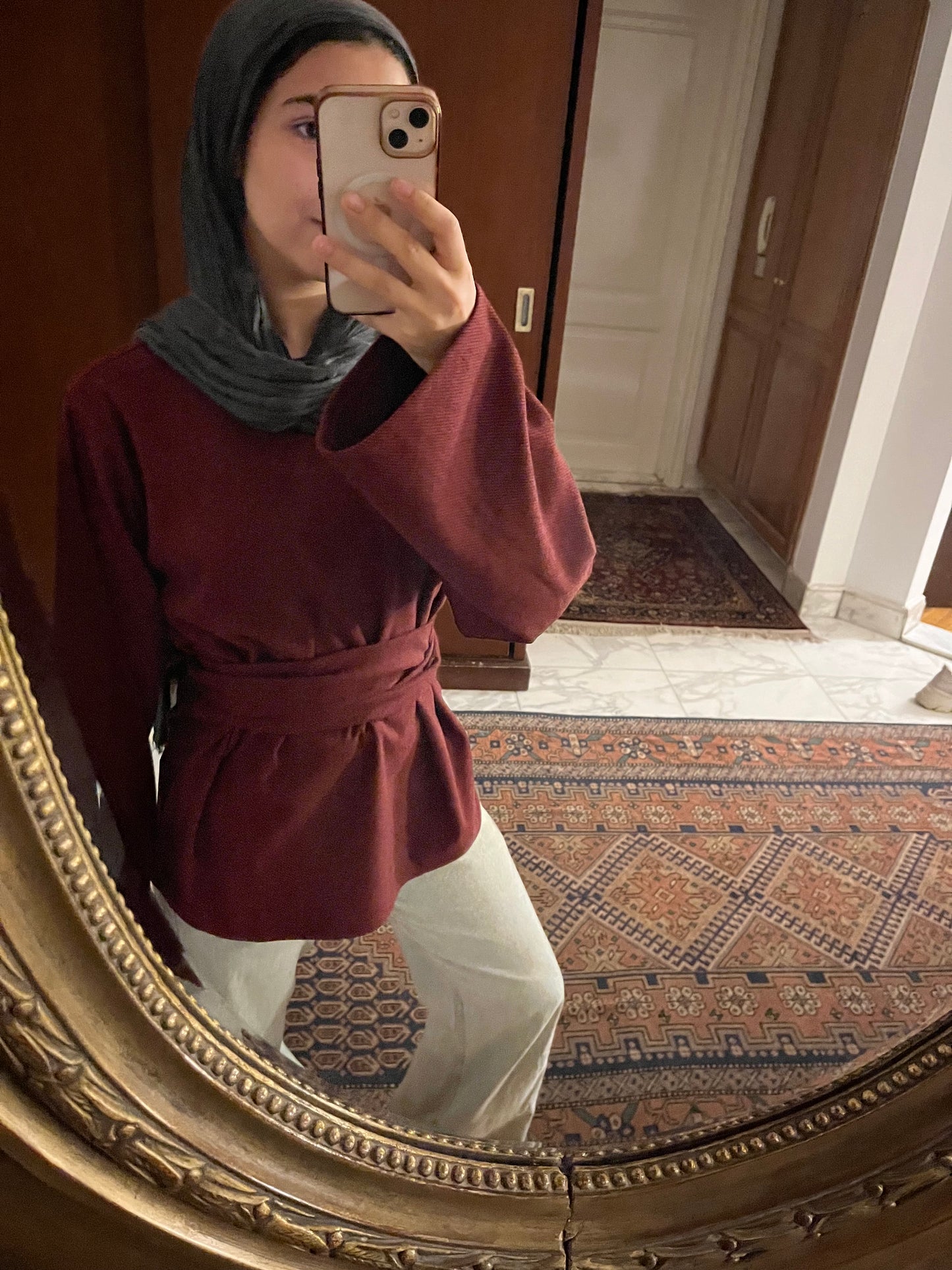 ZALYA winter wrap top