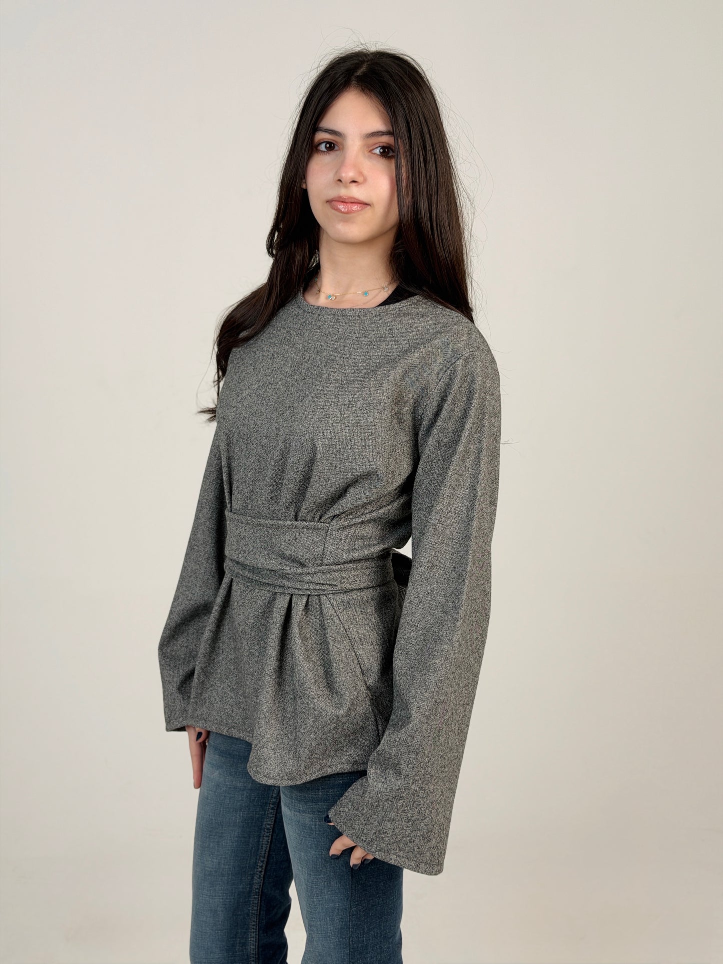 ZALYA winter wrap top