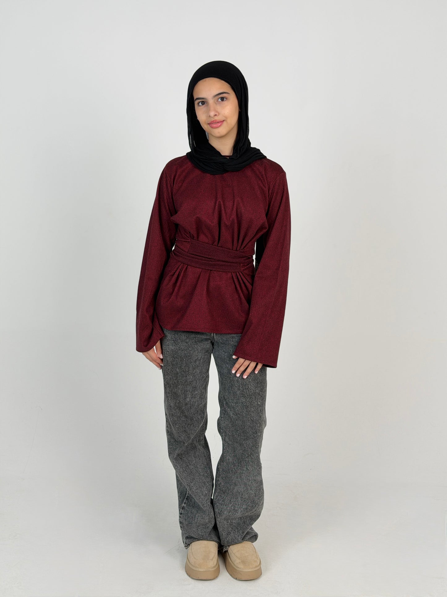 ZALYA winter wrap top